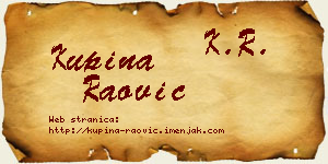 Kupina Raović vizit kartica
